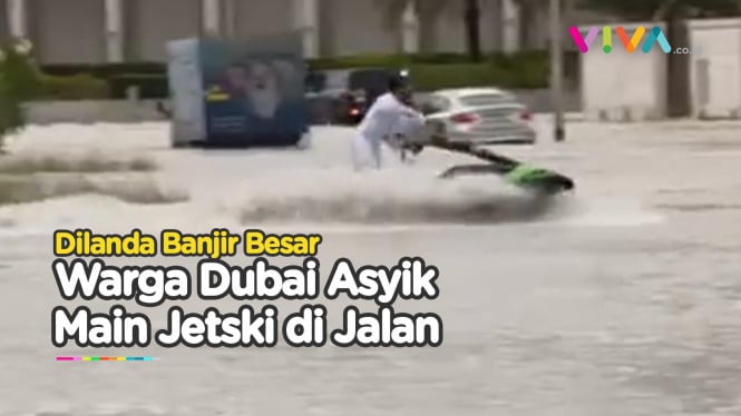 Banjir Dubai Jadi 'Jalan Ninja' Bahagia Warga, Asyik Jetski!