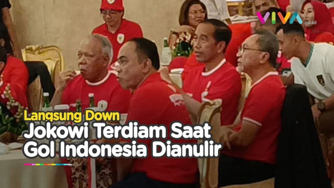 Jokowi-Menteri Terdiam saat Gol Ferarri Dianulir Wasit