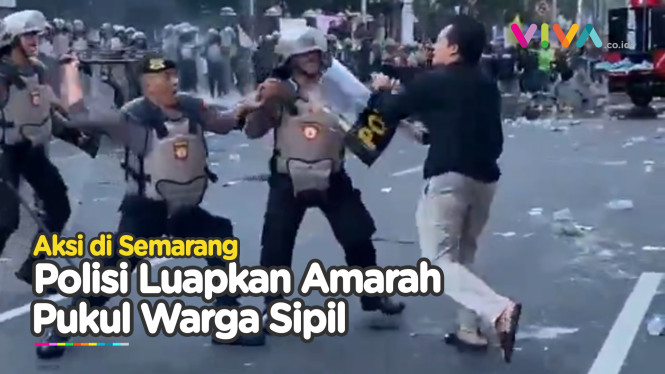 Semarang Chaos, Sejumlah Polisi Pukuli Sipil