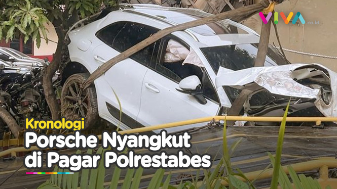Kronologi Porsche Nyangkut di Pagar Polrestabes Medan