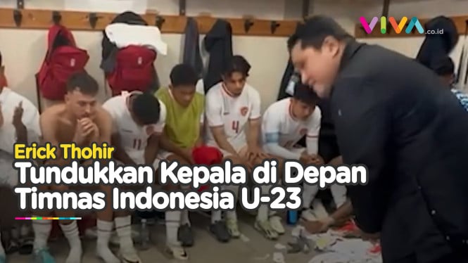 Momen Erick Thohir Semangati Indonesia U-23 Usai Kalah