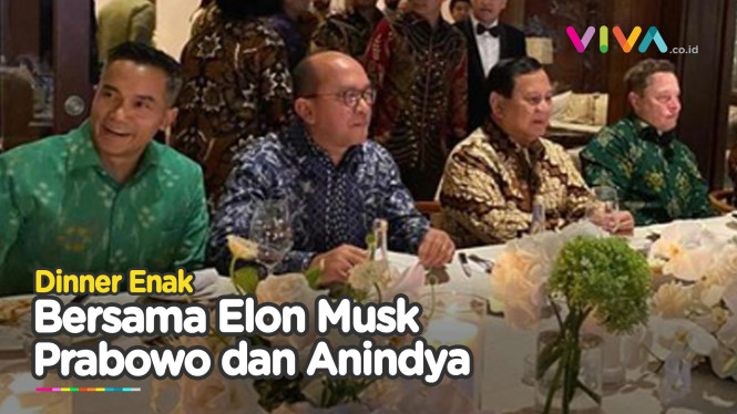 Momen Anindya Bakrie dan Prabowo Dinner Bareng Elon Musk