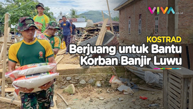 Kostrad Tembus Lokasi Ekstrem Bawa Bantuan Banjir Bandang