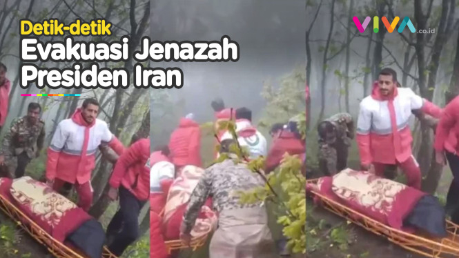 Momen Evakuasi Jenazah Presiden Iran di Tengah Kabut Tebal