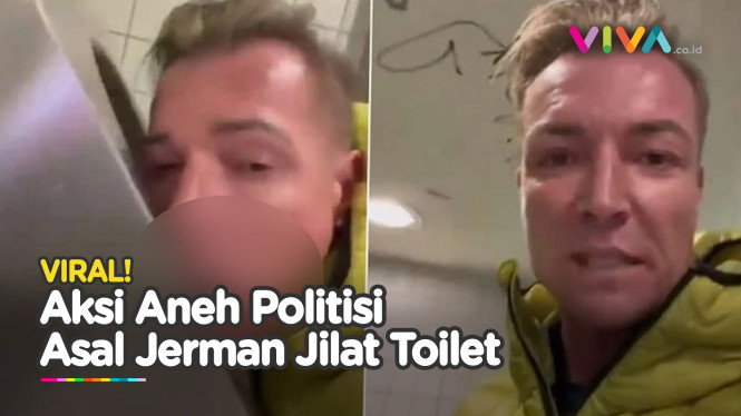 Jijik! Politisi Jerman Jilat Toilet Umum dan Sikat WC