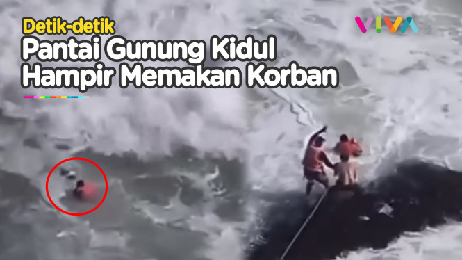 Aksi Heroik Penyelamatan Bocah Digulung Ombak Pantai Ngobara