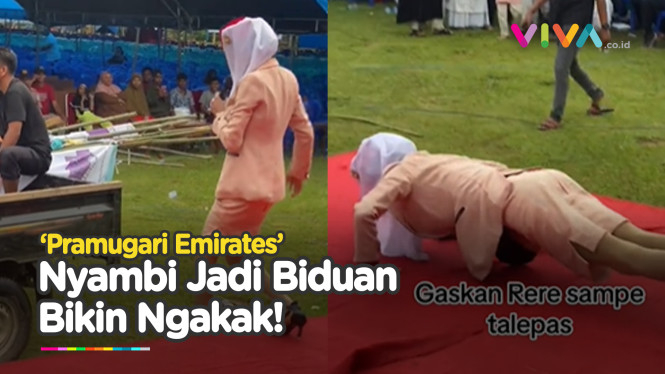 'Pramugari' Emirates Agak Lain, Salto Hingga Naik Pick Up