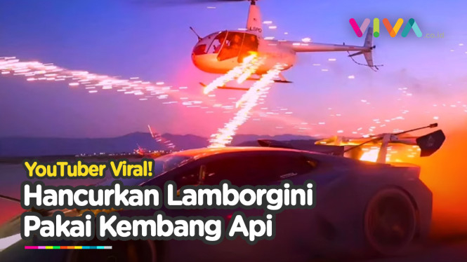 YouTuber Pake Kembang Api Tembaki Lamborgini dari Helikopter