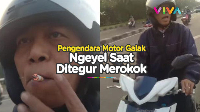 Bapak-bapak Ngamuk Ditegor karena Ngerokok Sambil Naik Motor