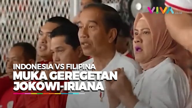 Momen Tegang Jokowi-Iriana Nonton Indonesia vs Filipina