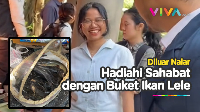 Unik! Mahasiswa UB Bawakan Buket Ikan Lele untuk Temannya