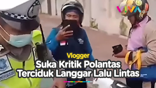 Vlogger Suka Kritik Polantas Terciduk Melanggar Aturan