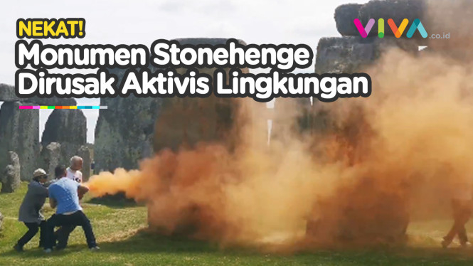 Monumen Stonehenge Bermandikan Oranye Buntut Protes Aktivis