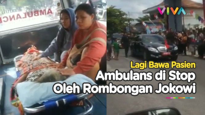 Ambulans Dipaksa Berhenti Untuk Rombongan Jokowi