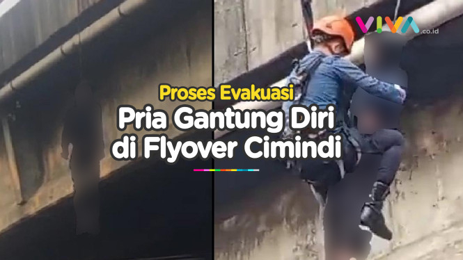 WARGA HEBOH! Video Evakuasi Pria Gantung Diri di Flyover