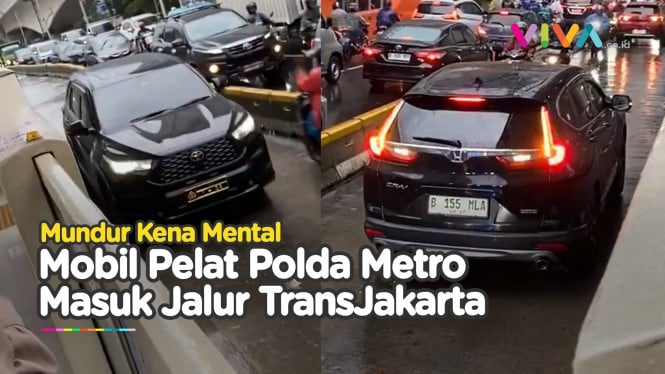 Mobil Berpelat Polda Metro Jaya Masuk Jalur TransJakarta