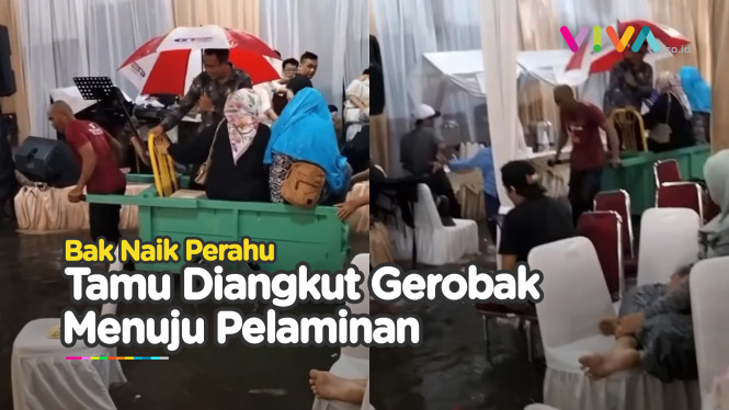 KREATIF! Tamu Hajatan Diangkut Gerobak Gegara..