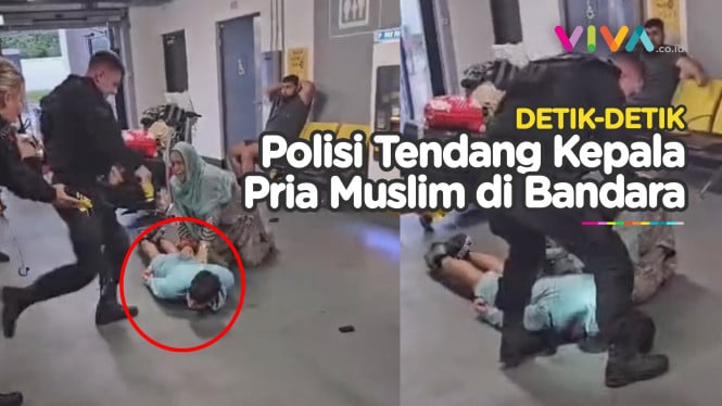 BENGIS! Polisi Tendang hingga Injak Kepala Pria Muslim