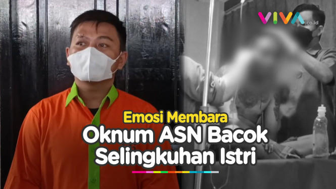 BRUTAL! Detik-detik ASN Bacok Selingkuhan Istri