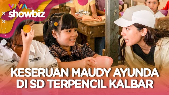 BANJIR PUJIAN! Maudy Ayunda Samperin SD Terpencil di Kalbar