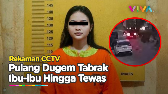 CCTV Mahasiswi Teler Tancap Gas Tabrak Mati Emak-emak