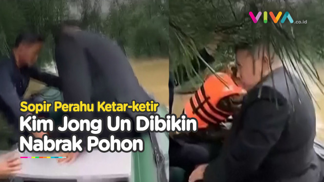 Detik-detik Perahu Rombongan Kim Jong Un Tabrak Pohon