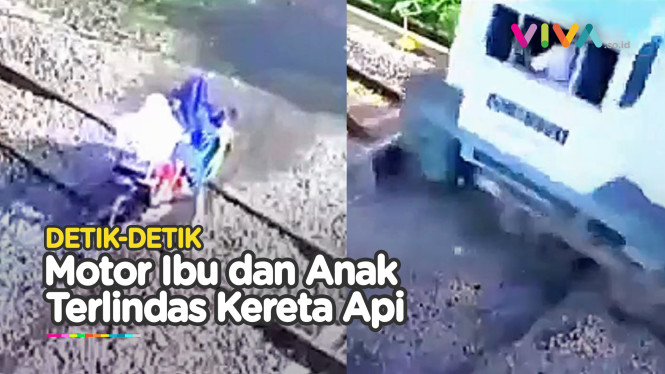 SENAM JANTUNG! Motor Mogok di Rel Kereta Api dan Terlindas