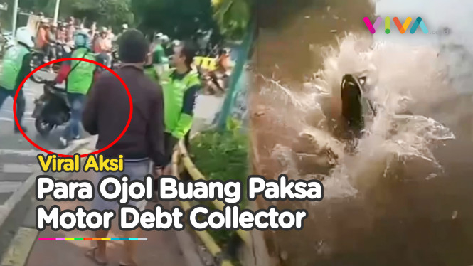 Ribut OJOL VS DEBT COLLECTOR, Berakhir Motornya di Buang