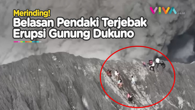 VIDEO Penampakan Pendaki Gunung Terjebak Material Erupsi