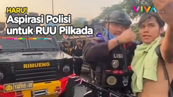 Terhalang Seragam, Polisi Titip Aspirasi Tolak RUU Pilkada