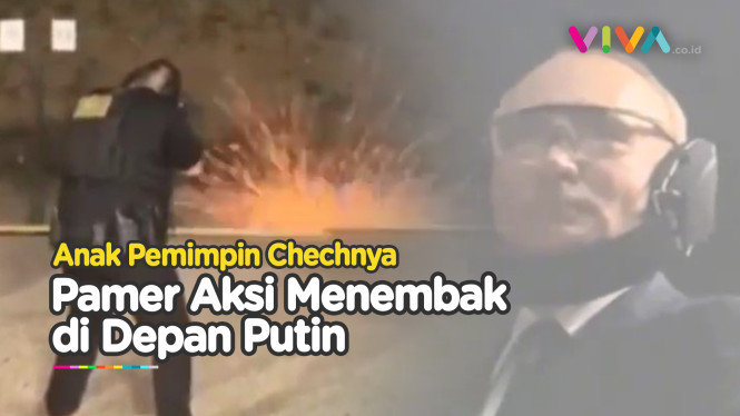 Aksi Anak Kadyrov Pamer Skill Menembak di Hadapan Putin