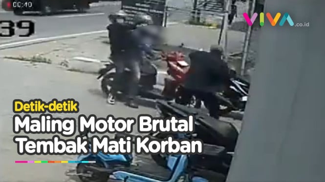 CCTV Perlawanan Korban Curanmor Berujung Tembakan Maut