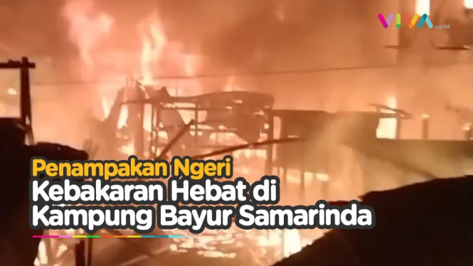 HANGUS! Kebakaran Hebat Hanguskan 4 Bangunan di Samarinda