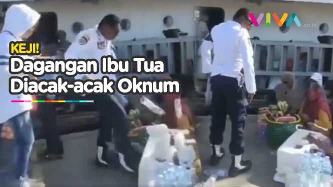 Oknum Berseragam Tendang Dagangan Penjual Berakhir Dilucuti