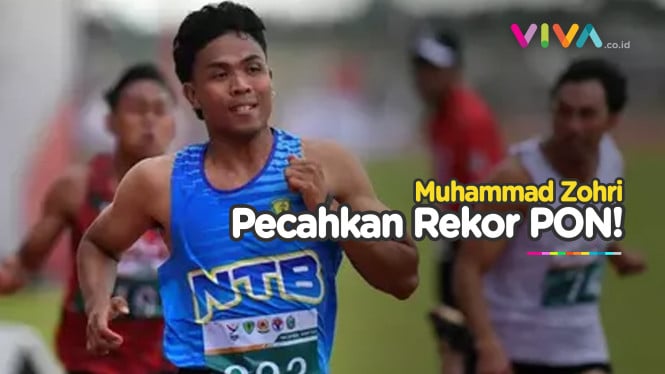 Sikat 2 Medali Emas, Zohri Pecahkan Rekor PON