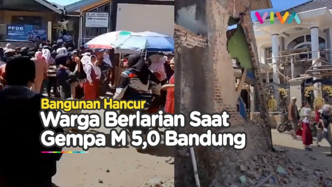 VIDEO Mencekam Saat Warga Diguncang Gempa M 5,0 Bandung