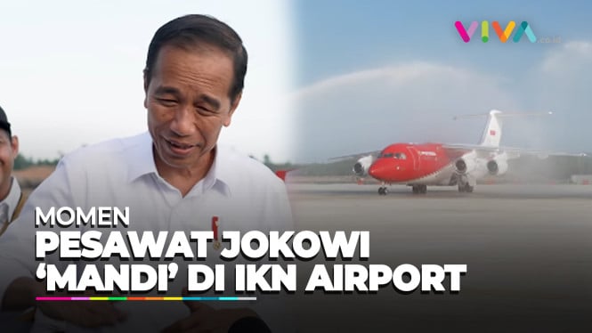 Mendarat Mulus di Bandara VVIP IKN, Pesawat RI-1 Dimandikan