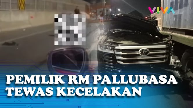 Penampakan Kecelakaan Owner RM Pallubasa Makassar di Tol