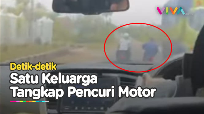 Aksi Kejar kejaran Polisi Bawa Anak Istri Tangkap Pencuri