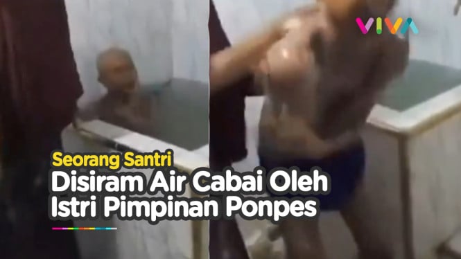 Video Santri Perih Disiram Air Cabai Sampai Nyemplung Bak