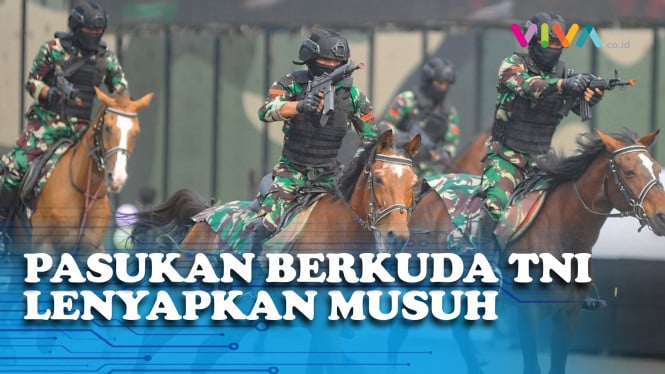 Penampilan Memukau Pasukan Berkuda TNI di HUT Ke 79