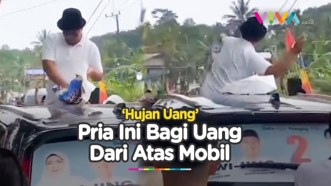 Heboh! Pria Bagi Uang di Pandeglang, Dukung Bupati?