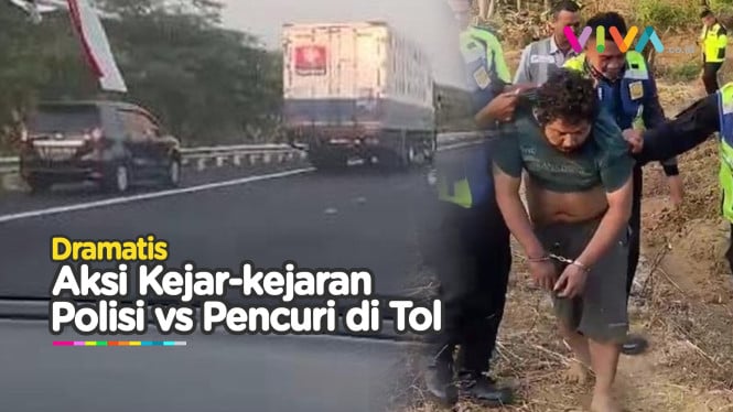 Aksi Kejar-Kejaran Polisi vs Pencuri di Tol Cipali