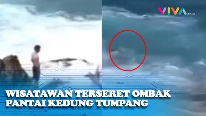 Video Remaja Terhempas Ombak Besar saat Berada di Tebing