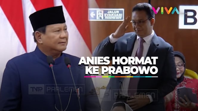 Ruang Sidang Bergemuruh Saat Anies Beri Hormat untuk Prabowo