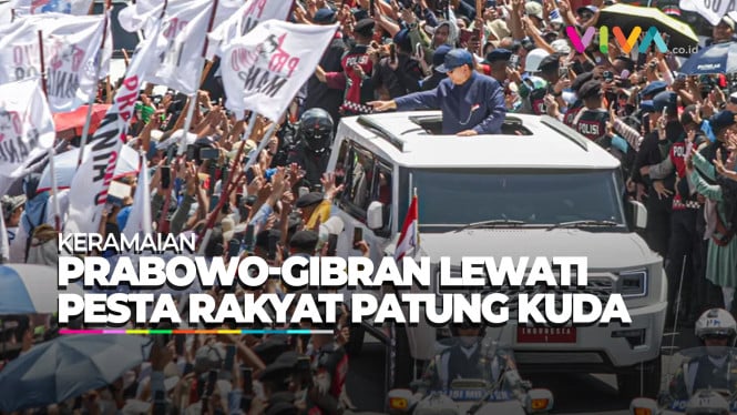 Warga Histeris Saat Prabowo-Gibran Lewati Pesta Rakyat