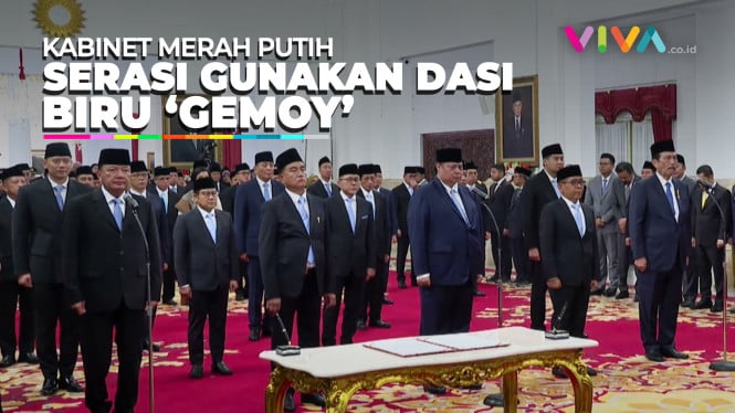 Pelantikan Kabinet Merah Putih, Semua Menteri Dasi Biru