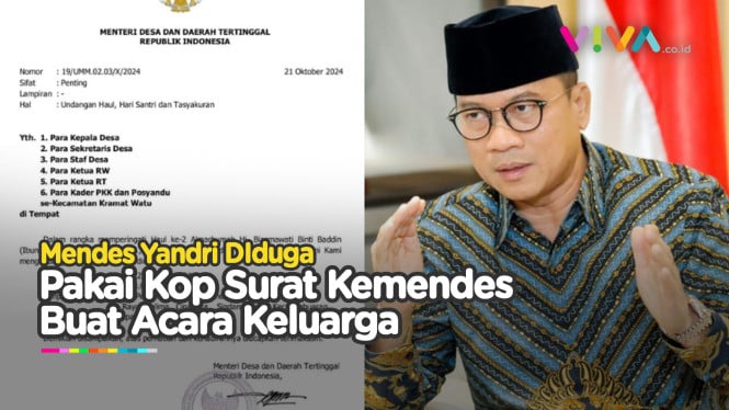 Yandri Diduga Pakai Kop Surat Kemendes Buat Acara Keluarga