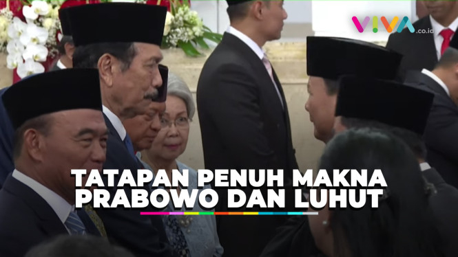 Tatapan Dalam Prabowo Saat Salami Luhut, Bak Abang-Adik