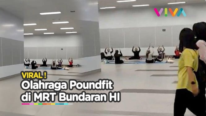 VIRAL! Olahraga Pound Fit di Stasiun MRT Jakarta